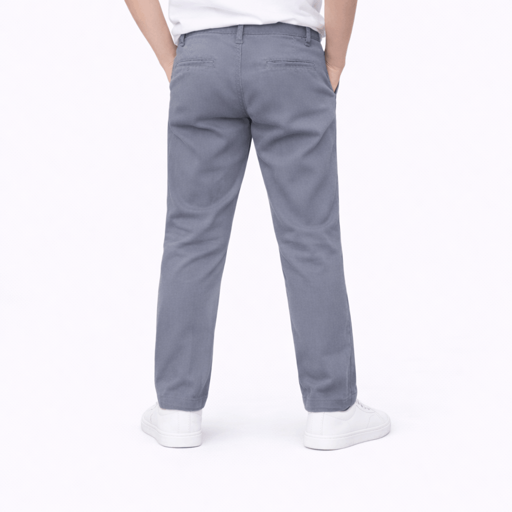 Denro Juniors Signature Stretch Chinos — Stone Blue